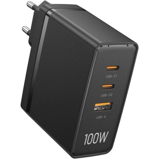 Cargador de Pared GaN Vention FEGB0-EU/ 2xUSB Tipo-C/ 1xUSB/ 100W
